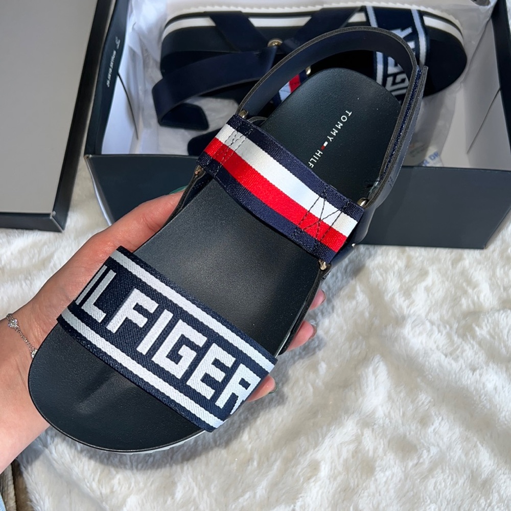 Dark Blue Tommy Hilfiger Sandals- Size 7 Women